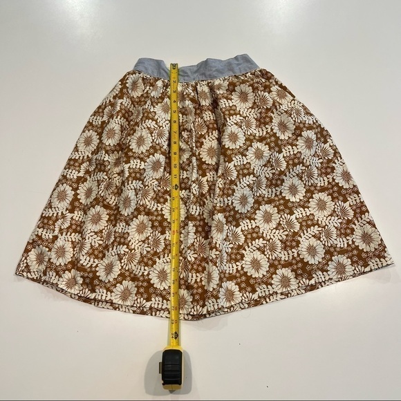 VINTAGE Chambray and Brown Floral Skirt perfect for autumn or fall photos - Picture 9 of 9
